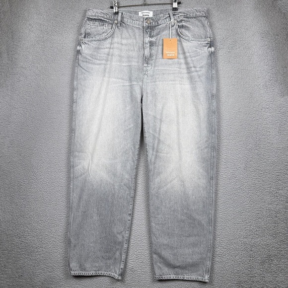 Reformation Jeans Womens 33 Gray Val 90s Mid Rise Straight Leg Nixie Wash $168 - Picture 1 of 16
